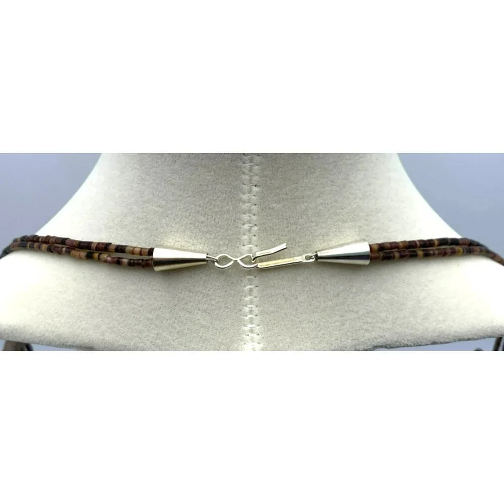 Garcia Zuni Navajo Fetish Heishi Necklace Double Strand Carved Native American - Picture 6 of 10